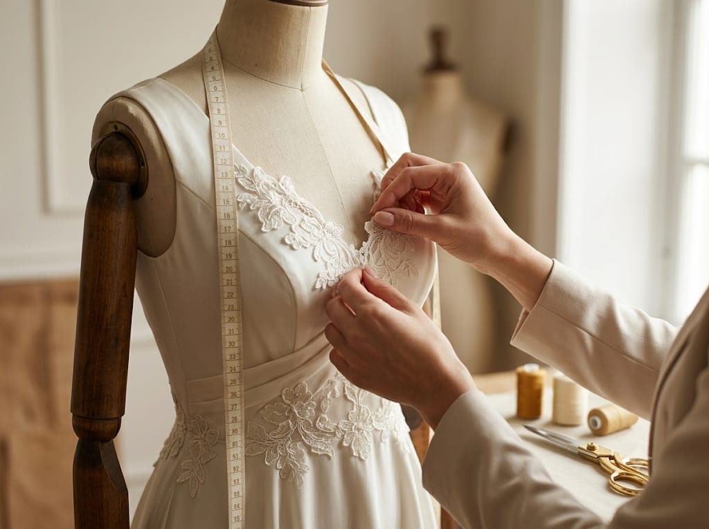 Vestido de noiva sob medida costurado no Ateliê Molina's